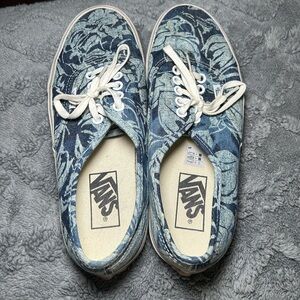 Vans Vintage Rio Low Top Sneakers Hawaiian Print White Blue mens 6.5/womens 8